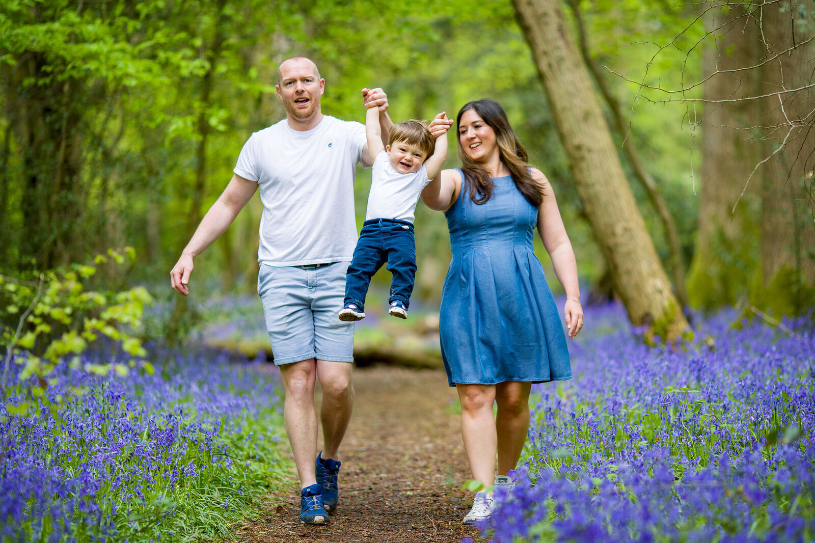 Family Bluebell mini session portraits Sussex