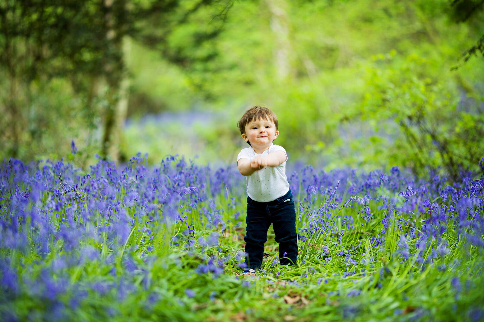 Baby portraits mini session bluebell woods Sussex